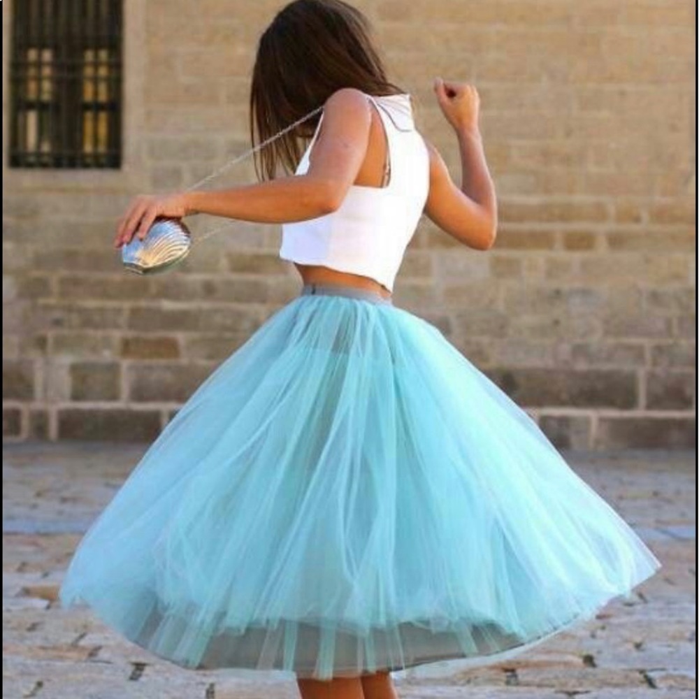 Space 46 Baby Blue Tulle Skirt